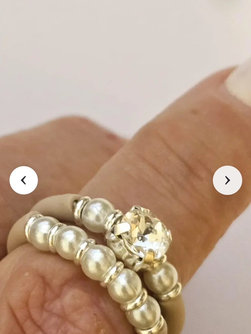 Classic Freshwater Pearl Bead, Crystal Gold-Accent Silicone  Women's Jewelry